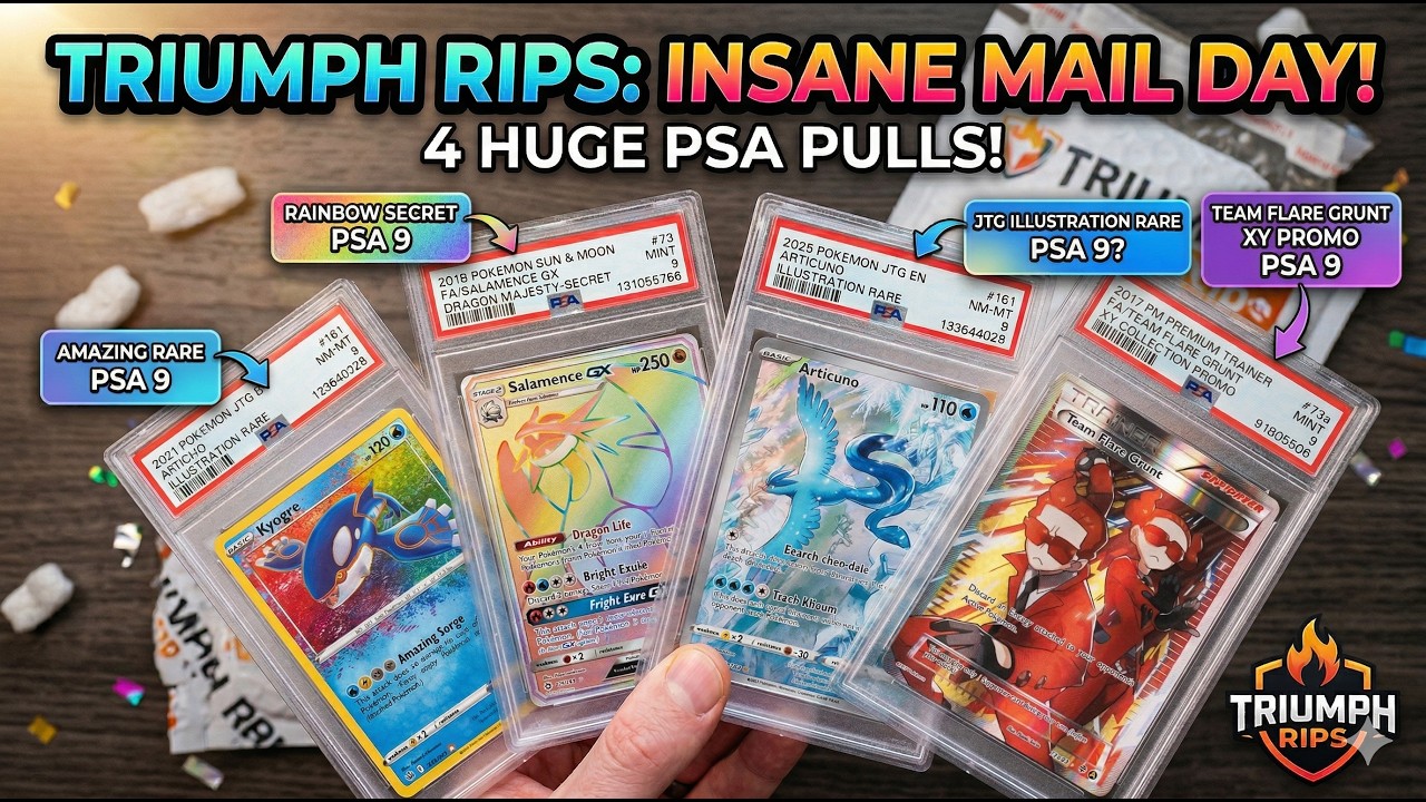 Pokémon Card Mail Day: PSA 9 Rainbow Salamence GX & MORE