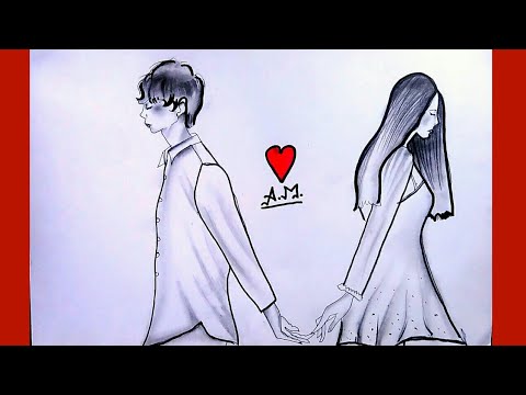 How To Draw A Girl And A Boy Pencil Sketch Simple Youtube