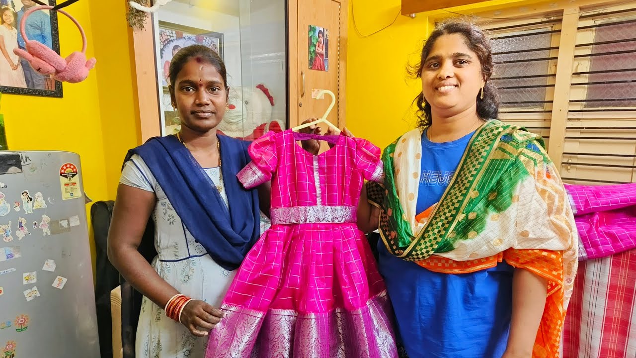 వదిన పంపిన సారీ తో నాని పాప కీ ఫ్రాక్ కుట్టించాను..#jyothipillavlogs #swapnaswamyvlogs