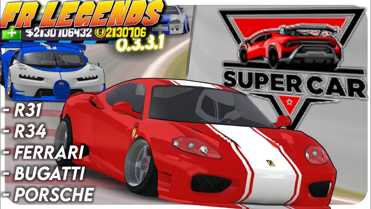 Fr legends mod SUPERCAR ferrari 360 modena, bugatti vision gt, gtr r34 ...