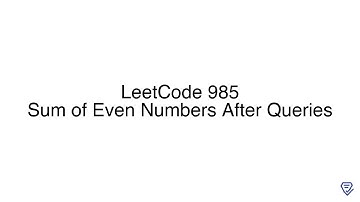 LeetCode 985: Sum of Even Numbers After Queries