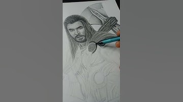 Part- 3 | half tutorial sketch | Thor love and thunder ⚡ #thor #sketch #realistic #shorts