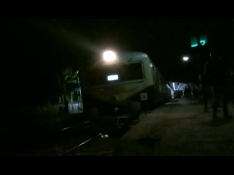 eric paschall Sealdah to Gede local train crossing Aranghata Railway station at night