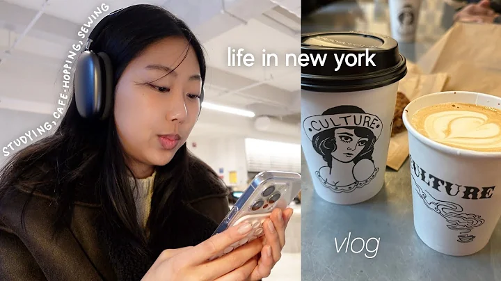 nyc vlog | studying at cafes, new restaurants, learning to sew, solo valentine's day