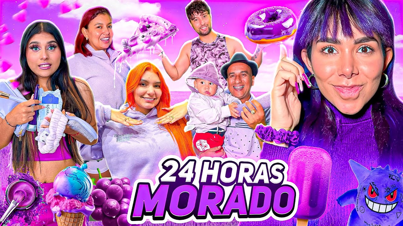 24 HORAS COMIENDO Y VIVIENDO MORADO 💜😱