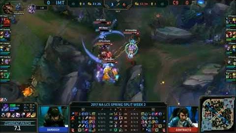 IMT vs C9 Highlights Game 1 NA LCS 2017 Spring W2D2 Immortals vs Cloud9