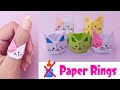 How to make kawaii paper rings  diy origami paper rings  no glue origami rings