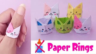How to make Kawaii Paper Rings | DIY Origami Paper Rings | No glue Origami Rings