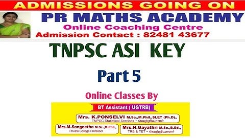 ANSWER KEY PART 5/TNPSC ASI STATISTICAL SERVICES 29 JANUARY 2023  Maths Major/Ugtrbmaths/Btassistant