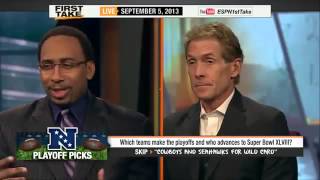 Celebrity Stephen A  Smith and Skip Bayless Give NFC Predictions!        ESPN First Take Wealth