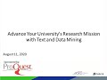 Advance your universitys research mission with text and data mining