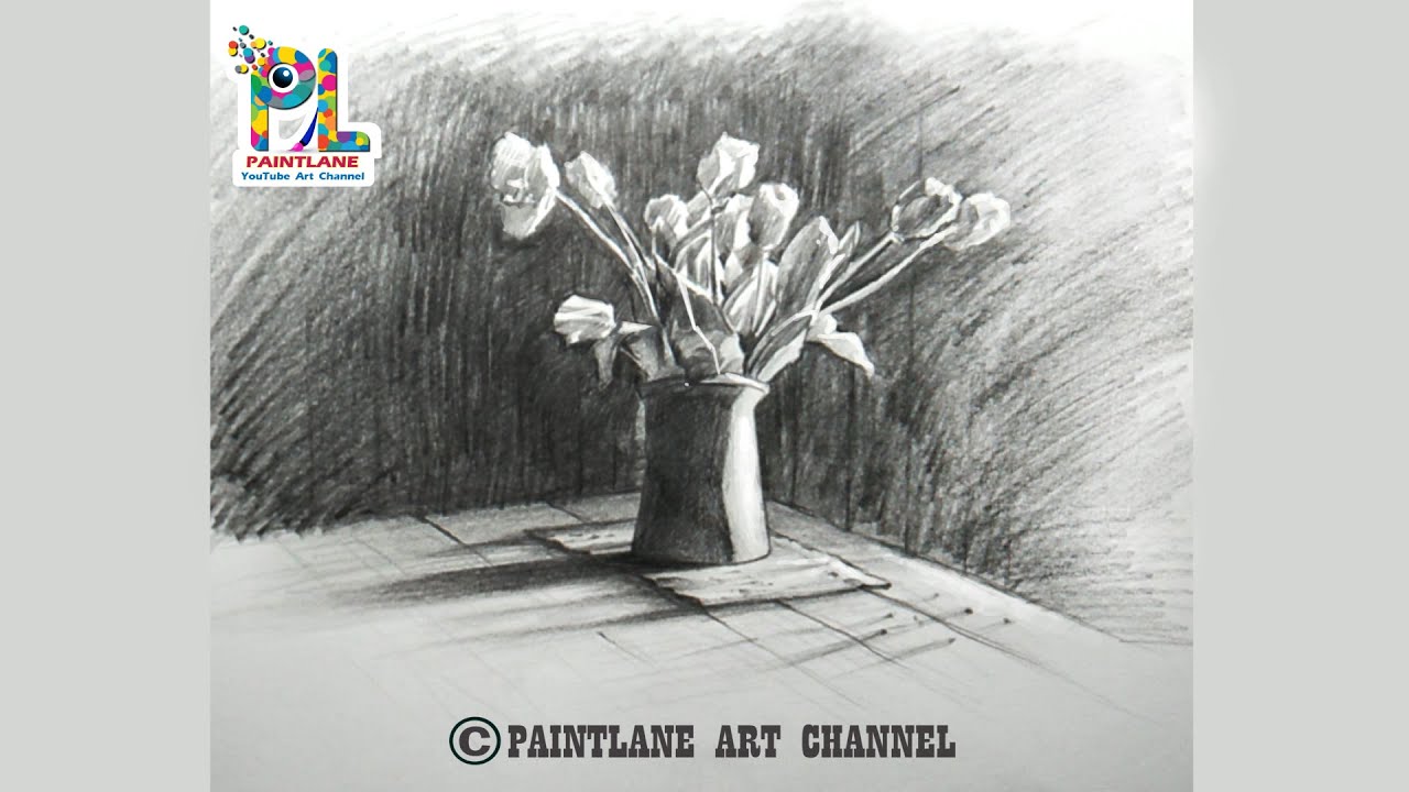 Learn Flower Vase with Simple Pencil Strokes | Step by step Pencil ...