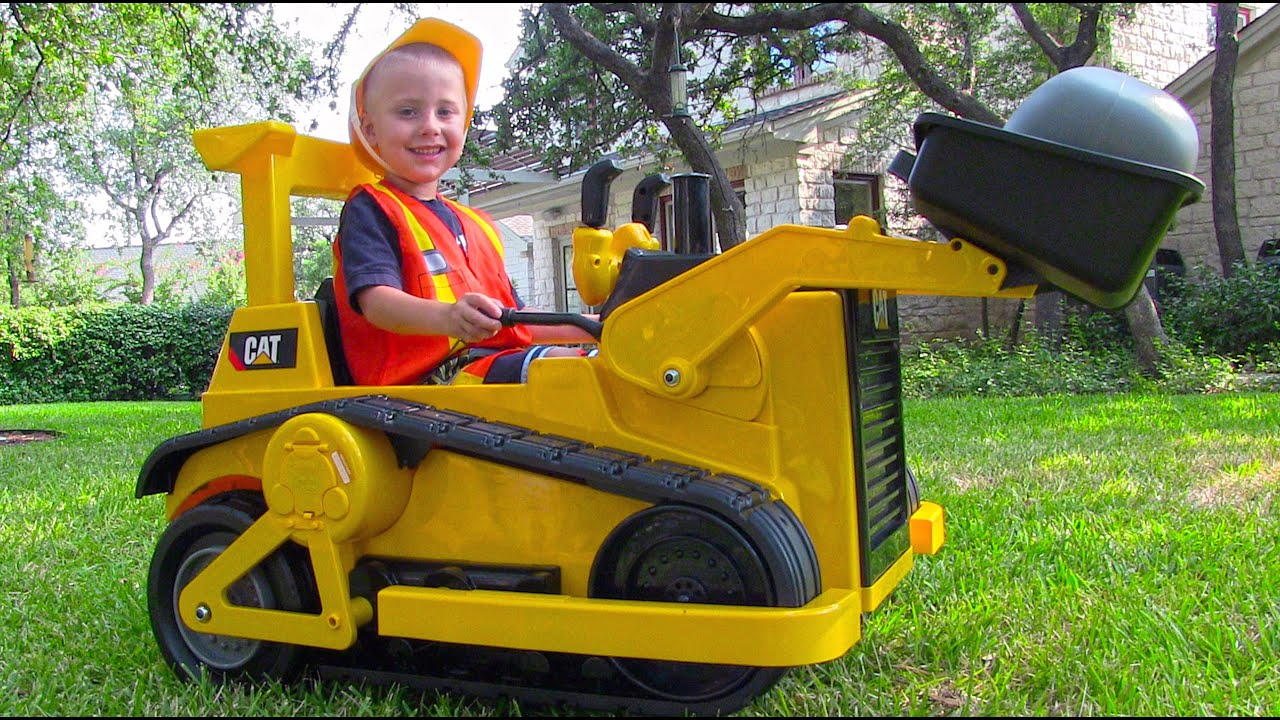 cat bulldozer riding toy