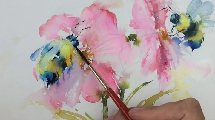 Beginners LooseWatercolours.com  ' To Bee or Not To Bee'' with Andrew Geeson