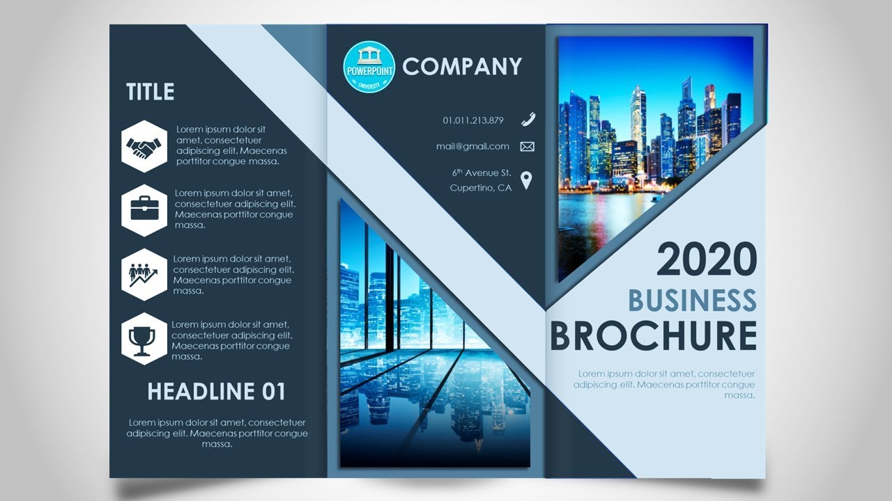 How To Make A Brochure In Powerpoint Print Ready Design Youtube