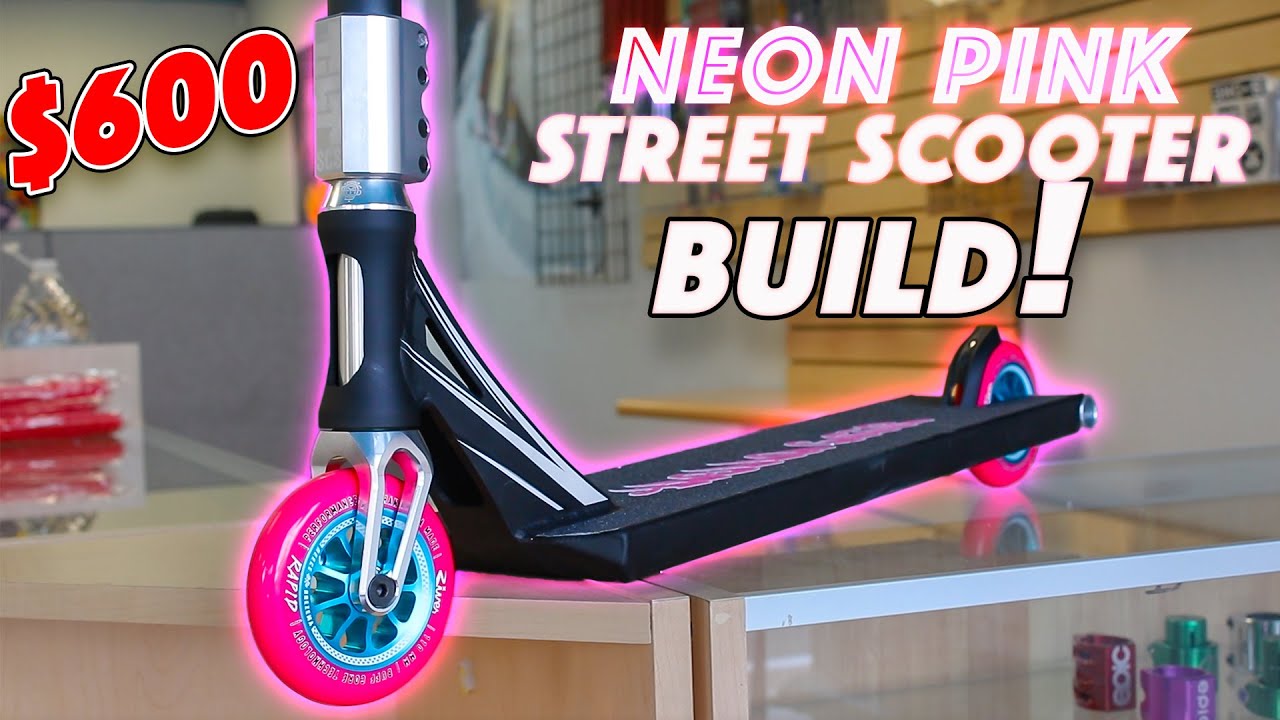 NEON PINK STREET CUSTOM PRO SCOOTER BUILD! YouTube