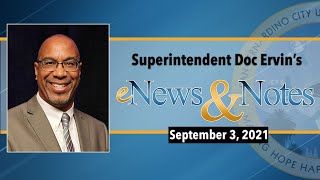Superintendent Doc Ervin's eNews & Notes - September 3, 2021