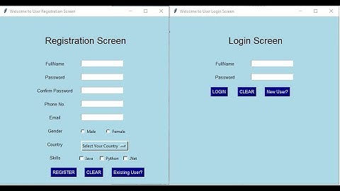Python#2 RegisterAndLogin Screen FieldValidations
