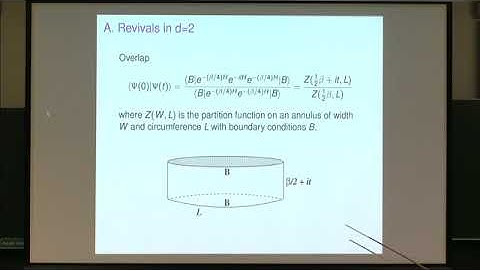 Prof. John Cardy | Revivals and Entanglement Propagation after a Quantum Quench