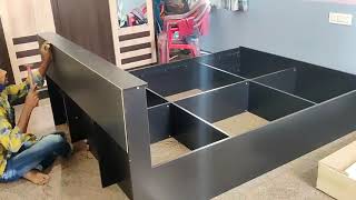 Flipkart Perfect Homes Engineered Wood Queen Box Bed Unboxing Installation