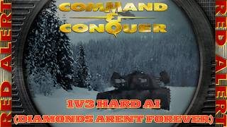 Command And Conquer Red Alert Skirmish 1V3 Hard (Diamonds Arent Forever) RTS Soviet Gameplay PC screenshot 5