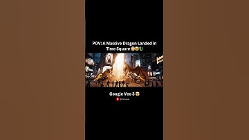 Massive Dragon Lands in Times Square NYC | AI-Generated by Google Veo 3 | Viral Cinematic Short