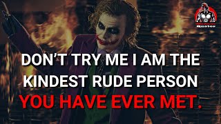 Most Realistic And Powerful Joker Quotes | Attitude Quotes | Badass Quotes