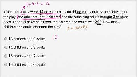 Systems of linear equations word problems — Harder example | Math | SAT | Khan Academy