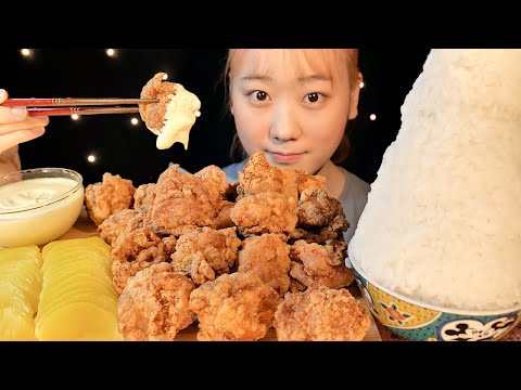 ASMR マヨ唐揚げ Fried Chicken 튀김【咀嚼音/大食い/Mukbang/Eating Sounds】