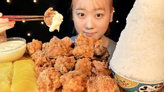 ASMR マヨ唐揚げ Fried Chicken 튀김【咀嚼音/大食い/Mukbang/Eating Sounds】