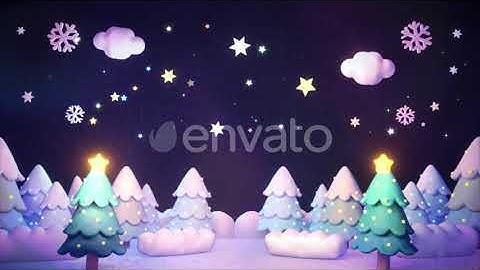 Winter Forest Night | Motion Graphics - Envato elements