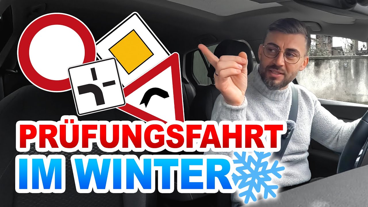 Prüfungsfahrt im Winter 🥶❄️ Fahren bei Glätte & Schnee l Darauf achtet der Prüfer! Fahrprüfung PKW 🚗