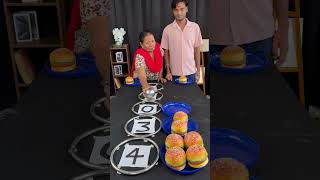 Mother vs son roll steel ball collect ring hole win burger plate challenge game wow 533459#shorts