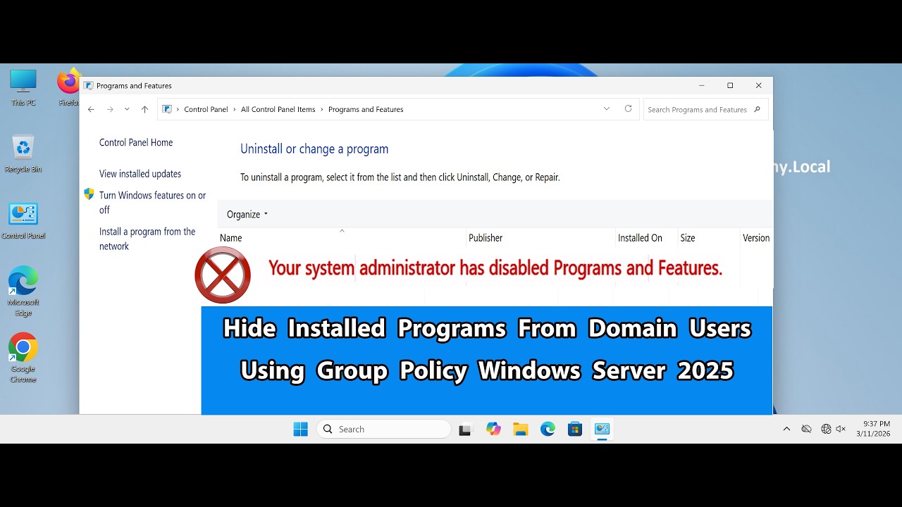 How To Hide Installed Programs from Domain Users Using Group Policy ...