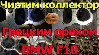 BMW F10 Чистим коллектор и гбц грецким орехом.