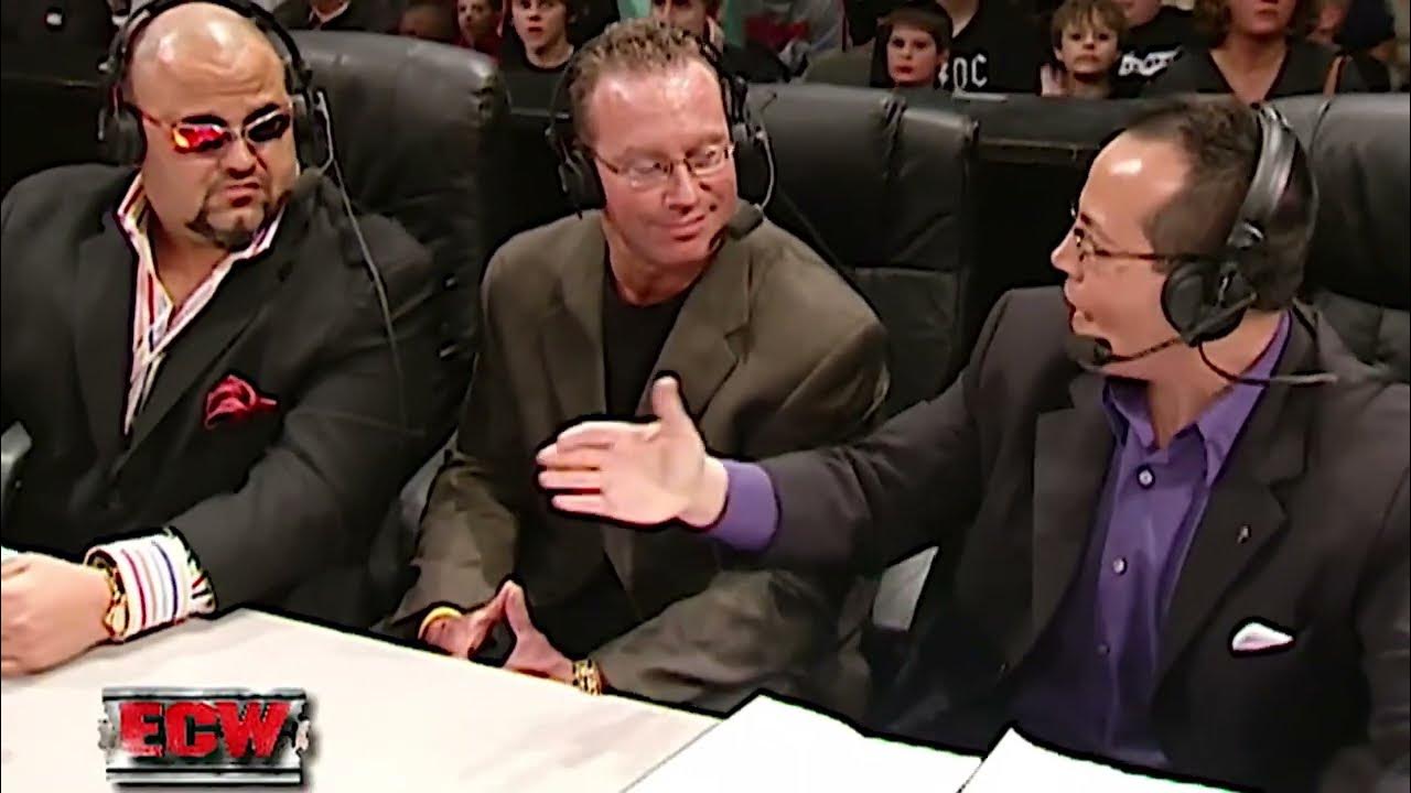 Matt Striker vs Balls Mahoney + Brad Armstrong on Commentary WWE/ECW