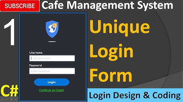 1. Cafe Management System in C# (C sharp) -  Login Design and Coding