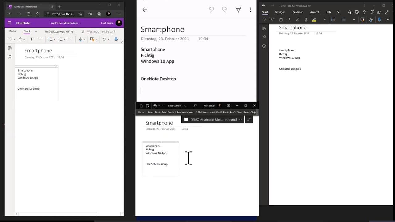 OneNote Sync Test: Win10+WinApp+Android+online - YouTube