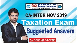 CA Inter | Analysis  and Solutions of Nov 2019 Taxation exam