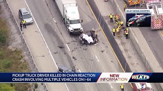 LMPD: Man dead, 2 injured after crash involving semi shuts down I-64 W