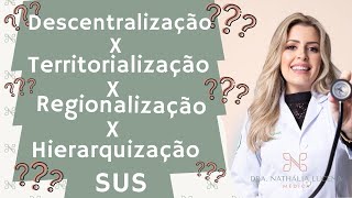 Diferença entre Descentralização , Territorialização , Regionalização e Hierarquização SUS