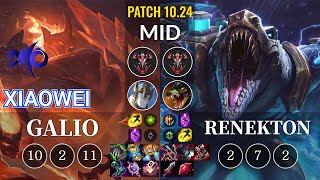 DMO Xiaowei Galio vs Renekton Mid - KR Patch 10.24