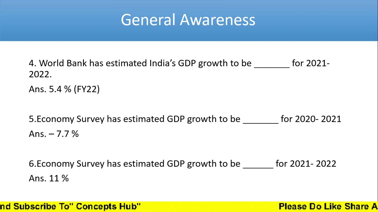 General Awareness || GDP Projections by Various Institutions and Organisations || RBI GRADE B ||