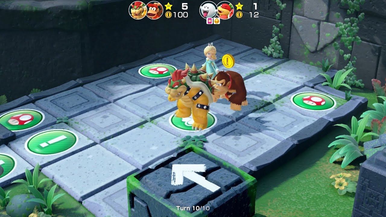 Super Mario Party Partner Party #2441 Domino Ruins Bowser & Diddy Kong vs Boo & Pom Pom