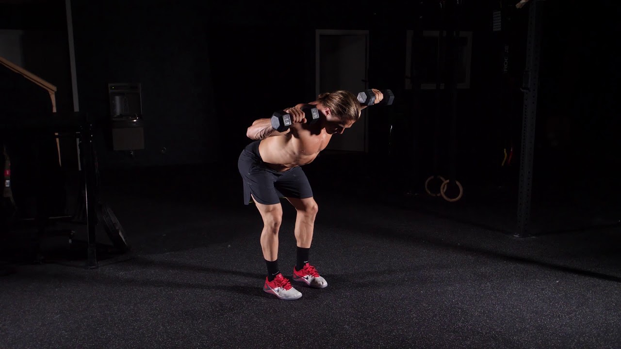 Dumbbell Bent Over Row to External Rotation - YouTube
