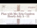 Plan with Me: Erin Condren Hourly July 5-11 | Flora Washi and Sticker Book