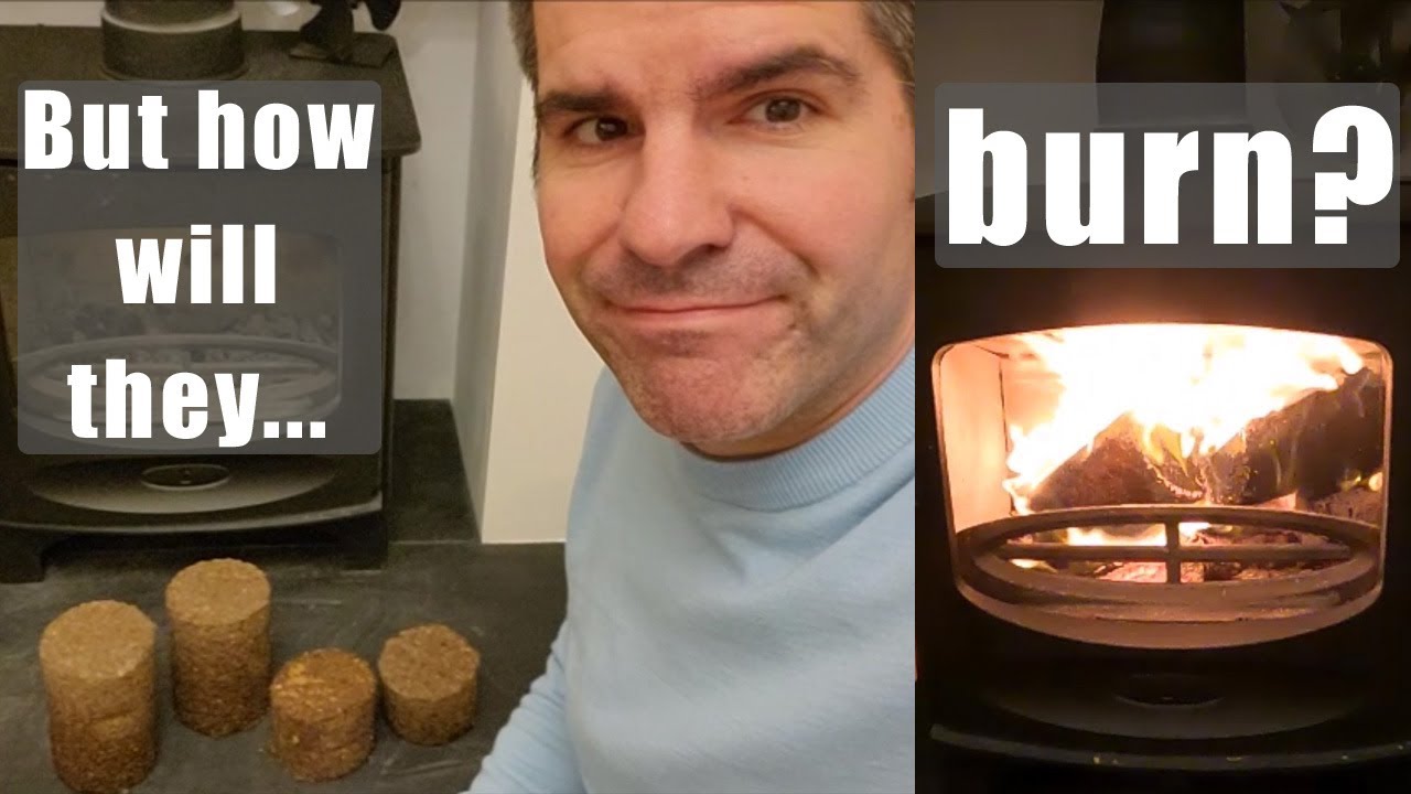 Burning homemade coffee logs YouTube