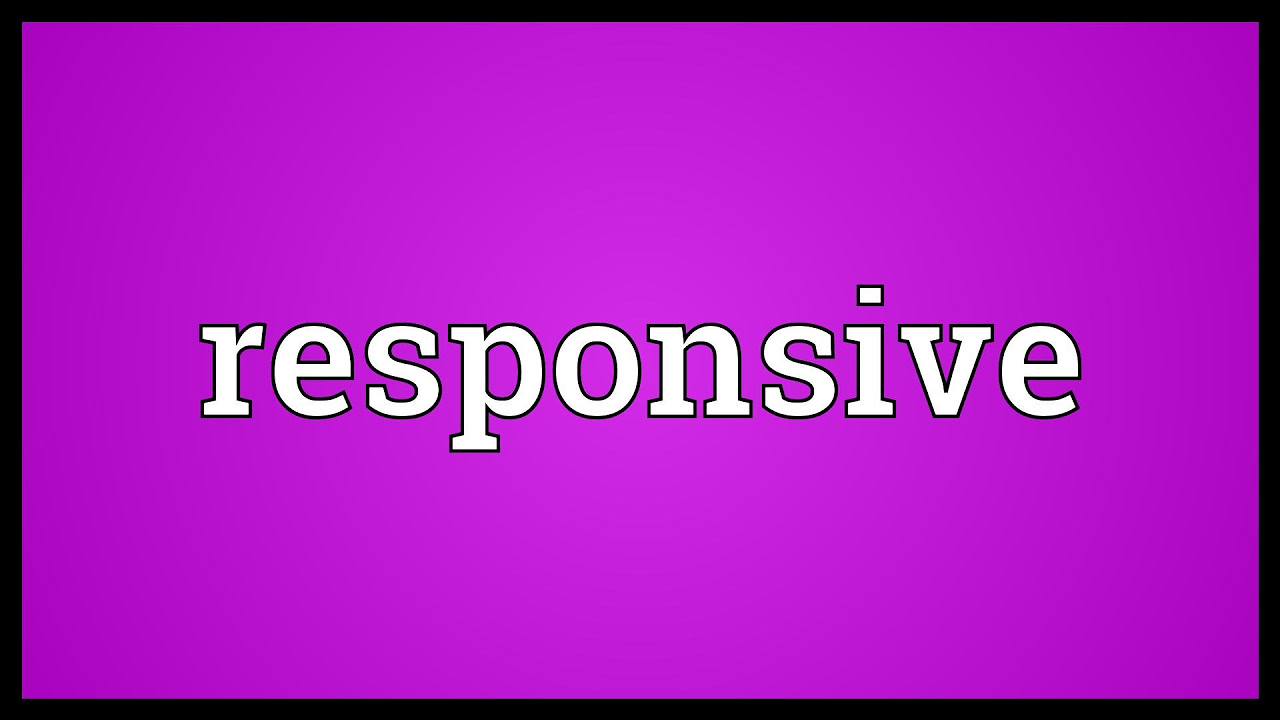 responsive meaning  New  Responsive Meaning