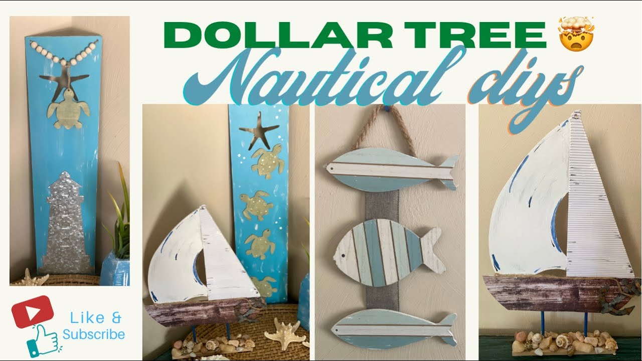Must try these nautical BEACH Dollar Tree DIYs !!! 🐢🐢🐢 