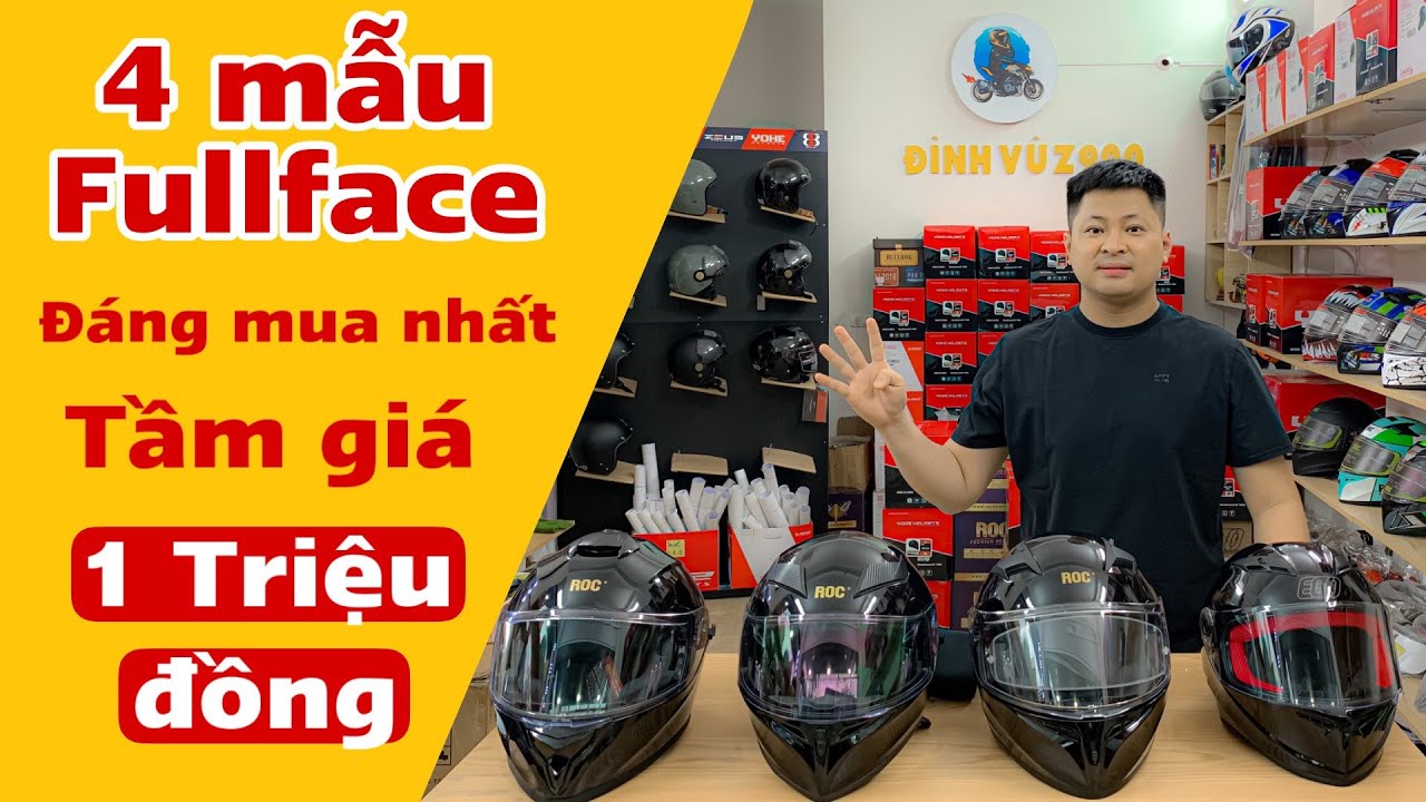 4 mẫu Fullface ĐÁNG MUA NHẤT tầm giá 1 triệu ( EGO E7 - ROC 01 - ROC 05 - ROC 08)